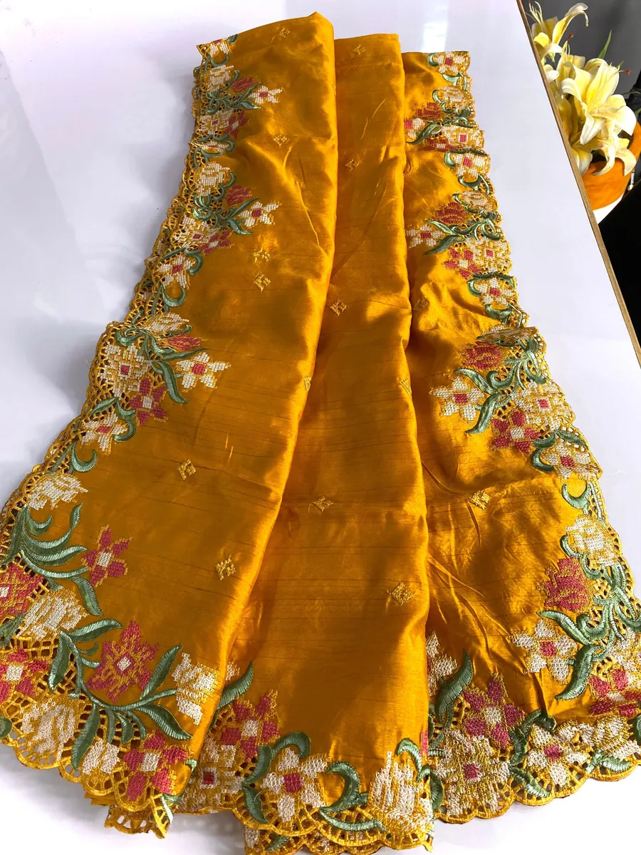 Pure Tussar Silk Saree with Embroidery